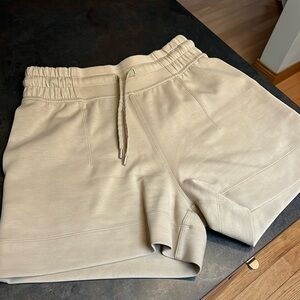 Beautiful beige Lululemon soft stream shorts.